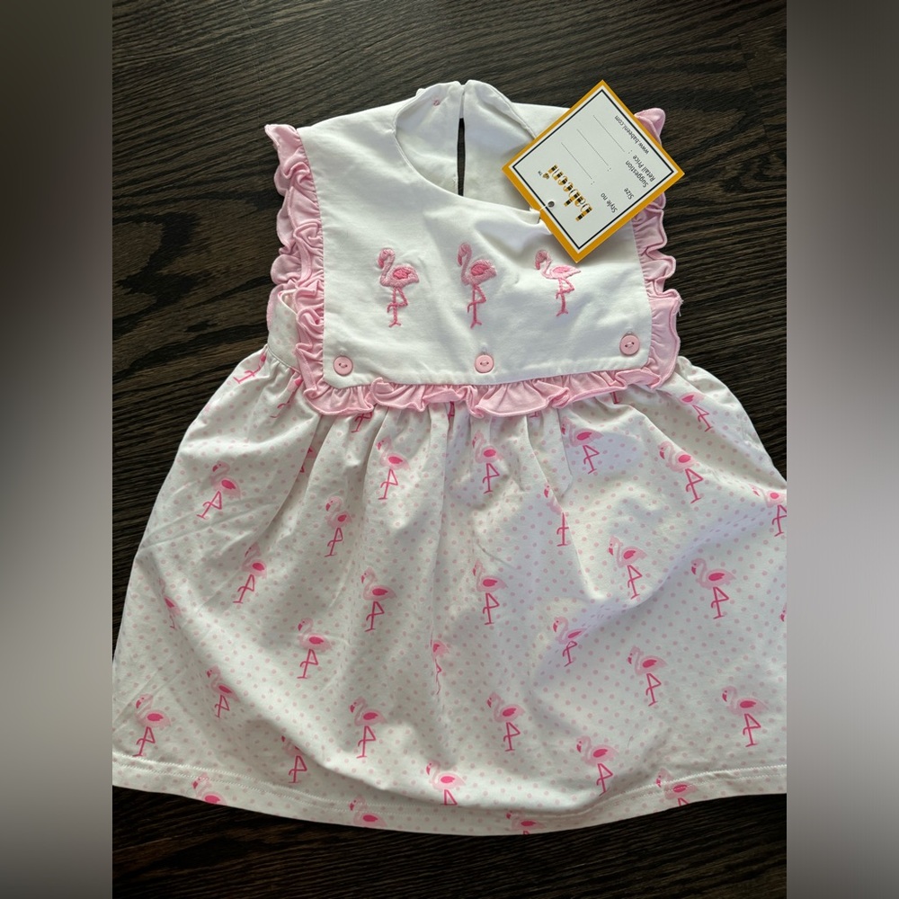 nwt Babeeni 18 month dress with flamingos